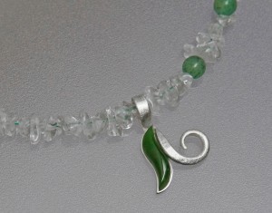 silver jade pendant