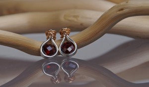 gold and silver garnet earrings